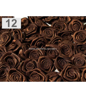 Minirosa De Satén 12-15 Mm Chocolate 12-15 Mm De Diámetro. - colores para