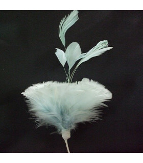Montaje Plumas Ganso/antena Gallo Azul Claro 10 X 10 Cms. - de colores