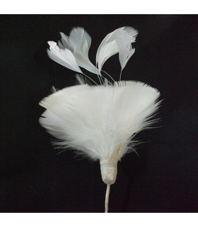 Montaje Plumas Ganso/antena Gallo Blanco 10 X 10 Cms. - de colores