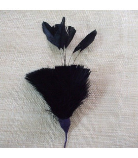 Montaje Plumas Ganso/antena Gallo Negro 10 X 10 Cms. - de colores