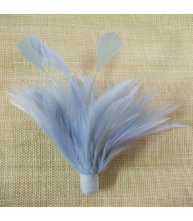 Montaje Plumas Ganso/antena Gallo Azul Claro 13 X 15 Cms. - de colores