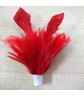 Montaje Plumas Ganso/antena Gallo Rojo 13 X 15 Cms. - de colores