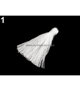 Borla Decorativa 30 Mm Blanco - sombreros