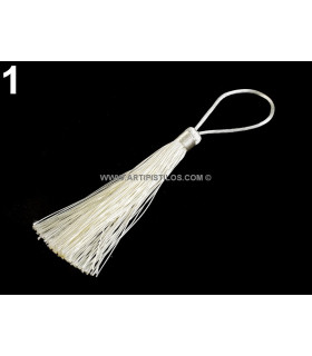 Borla Decorativa 19 Cm Marfil - sombreros