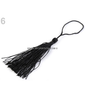 Borla Decorativa 80 Mm Negro - sombreros