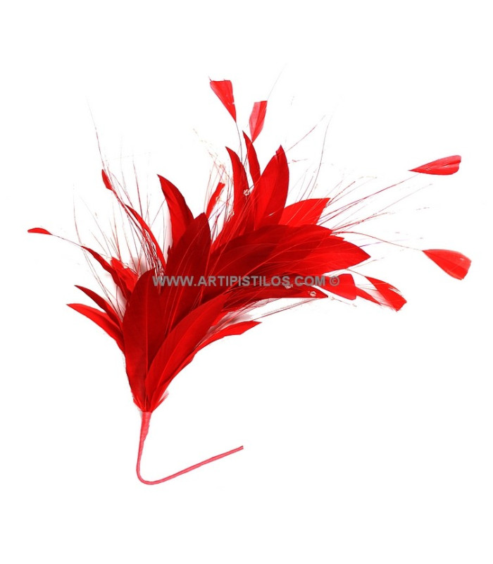 MONTAJE DE PLUMAS GALLO/AVESTRUZ QUEMADO/OCA RECORTADA
