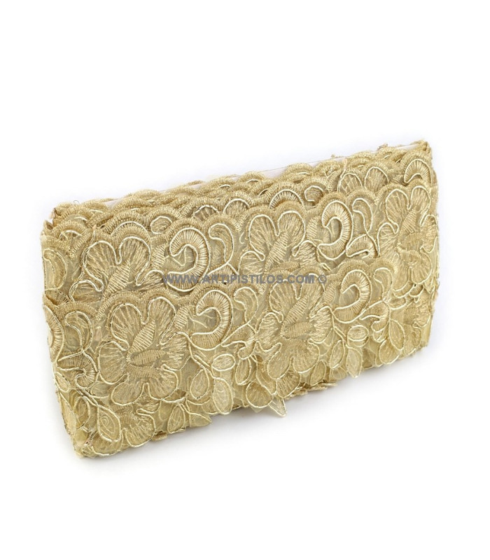 CINTA ORGANZA BORDADA CON LUREX