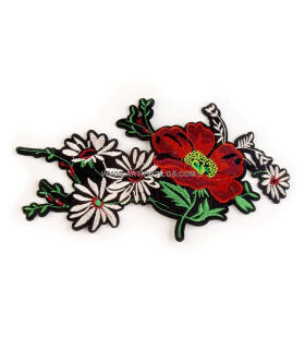 Floral Termoadhesive Application "edith" Red