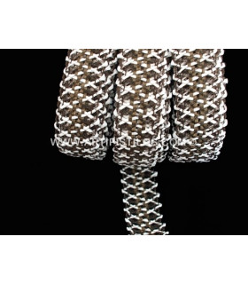 Horsehair-raffia Braid 24mm 1 Metro De Largo X 25 Mm. De Ancho Blanco/marron - sombreros