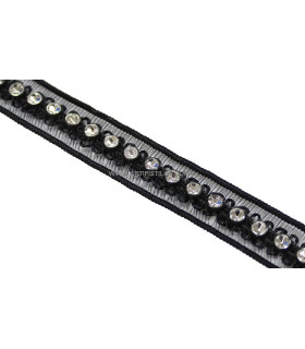 Cinta Con Strass 13 Mm Negro 1 Mt. X 13 Mm. - plástico