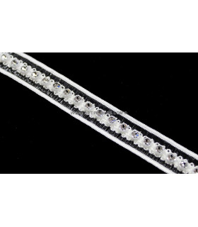 Cinta Con Strass 13 Mm Blanco 1 Mt. X 13 Mm. - plástico