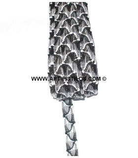 Trenza De Rafia Sintetica Blanco/negro 15 Mm. De Ancho X 1 Metro De Largo - colores para