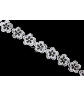 LACE TAPE WITH PEARLS 6,5 CM