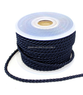 Cordon Trenzado 5 Mm. Azul Marino 1 Mt. X 5 Mm. - sombreros de