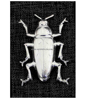 Metallic Coleótera 37 X 66 Mm Silver