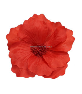 Flor De Tela "paradise" 20 Cm Rojo - broche