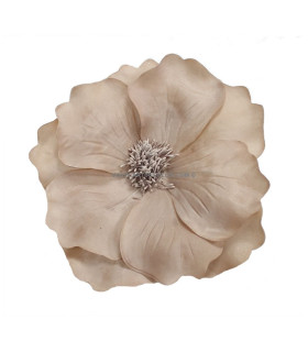 Flor De Tela "paradise" 20 Cm Nude - broche