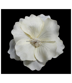 Flor De Tela "paradise" 20 Cm Marfil - broche