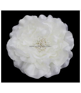 Flor De Tela "odele"  20 Cm Offwhite - broche