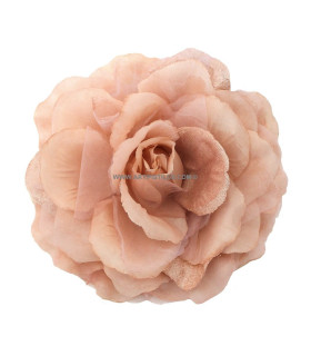 Flor De Tela "vega" 20 Cm Rosa Palo - broche