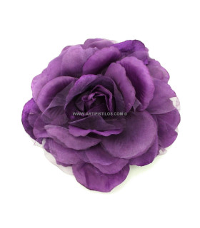 Flor De Tela "vega" 20 Cm Purple - broche