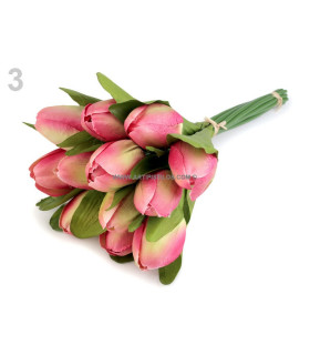 Tulipanes De Tela Rosa Fucsia - flores para