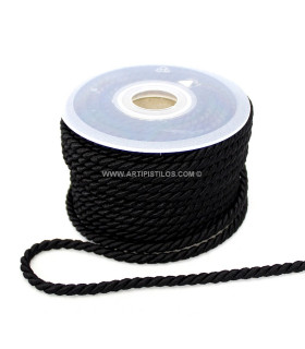 Cordon Trenzado 5 Mm. Negro 1 Mt. X 5 Mm. - sombreros de
