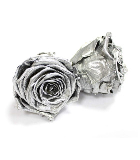 ROSAS PRESERVADAS METALIZADAS 7 X 6,5 CM