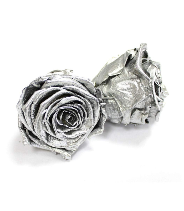 ROSAS PRESERVADAS METALIZADAS 7 X 6,5 CM