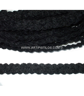 Racello Chenilla Mini Negro 1 Mt. X 20 Mm. - tocados para