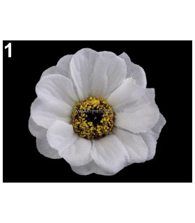 Flor De Tela Decorativa 5 Cm Blanco - flores para decorar