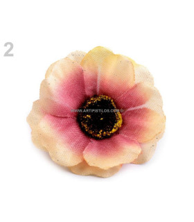 Flor De Tela Decorativa 5 Cm Naranja Claro - flores para decorar