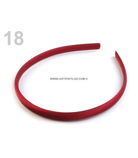 Diadema De Satén Rojo Oscuro Ancho: 1 Cm. - adornos