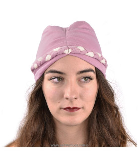 Turban with braided ribbon  100% polyester