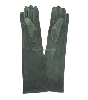 Guantes De Antelina Verde Oscuro