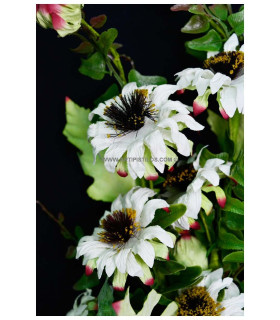 Mini Ramo De Girasoles 36 Cm Blanco - tela
