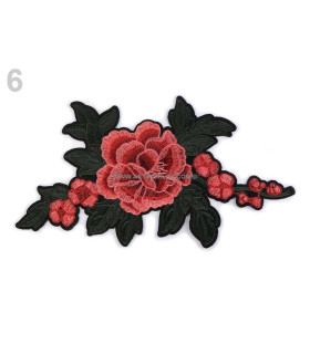 Aplicación Rosa Termoadhesiva Rojo Carmin - tela para ropa