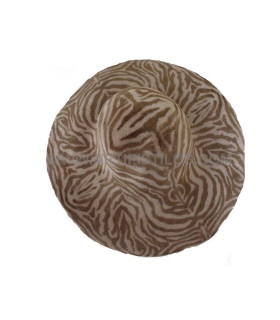 Capelina De Melusina Pelo De Conejo 100% A 2 Caras Animal Print Marrón Claro 45 Cms. De Diametro X 12 Cms. De Alto - capelinas