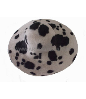 Capelina De Melusina Pelo De Conejo 100% A 2 Caras Animal Print Natural/negro 45 Cms. De Diametro X 12 Cms. De Alto - capelinas