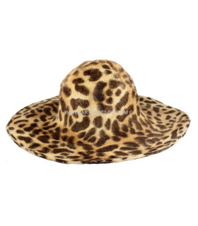 Capelina De Melusina Pelo De Conejo 100% A 2 Caras Animal Print Chocolate 45 Cms. De Diametro X 12 Cms. De Alto - capelinas