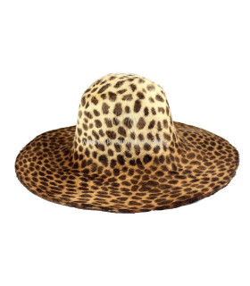 Capelina De Melusina Pelo De Conejo 100% A 2 Caras Animal Print 45 Cms. De Diametro X 12 Cms. De Alto Marron Sienna - capelinas