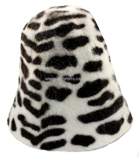 Cono Pelo De Conejo 100% A 1 Cara Animal Print 25 Cms. De Alto X 25 Cms. De Diametro Blanco/marron - capelinas