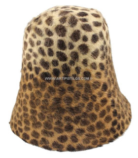 Cono Pelo De Conejo 100% A 1 Cara Animal Print 25 Cms. De Alto X 25 Cms. De Diametro Marron Sienna - capelinas