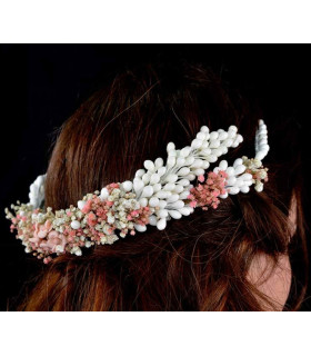Tocado Para Novia "luna" S/foto - flores de porcelana