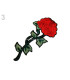Application rose thermo-adhesive machine embroidered 14.5 x 16 cm