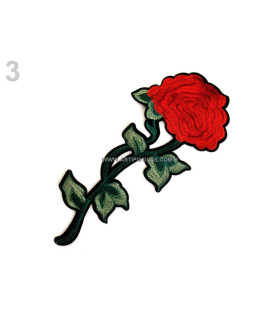 Aplicación Rosa Termoadhesiva Rojo Oscuro - tela para ropa