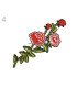 Application rose thermo-adhesive machine embroidered 14.5 x 16 cm