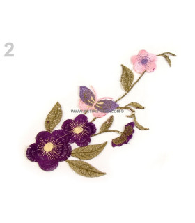 Aplicación Rosa Termoadhesiva Violet - tela para ropa
