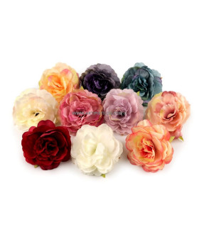 Pink flowers straw hat Canotier aile large rose et fuchsia Canotier broad wing pink and fuchsia