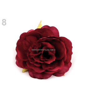 Fabric Rose 65 Mm Dark Red - hats